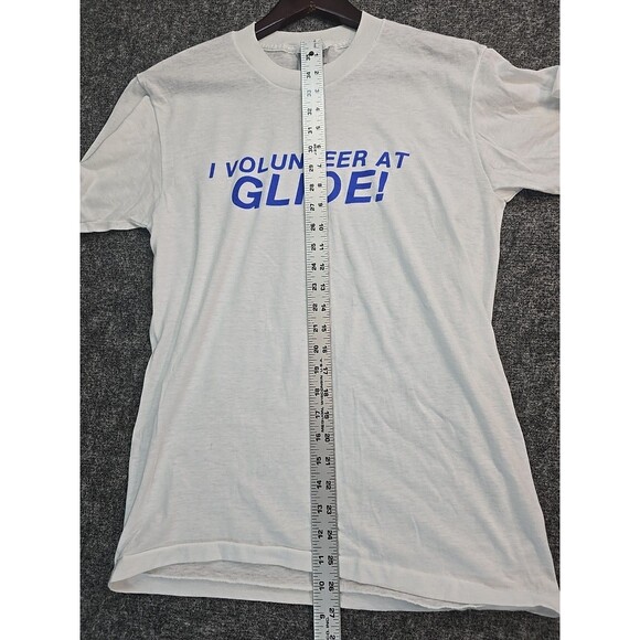 Vintage 80's Oneita Graphic T-Shirt Size M 50/50Made in USA Glide Volunteer - Picture 6 of 7